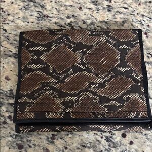 Brown and Black Snake Print Travel accessory bag